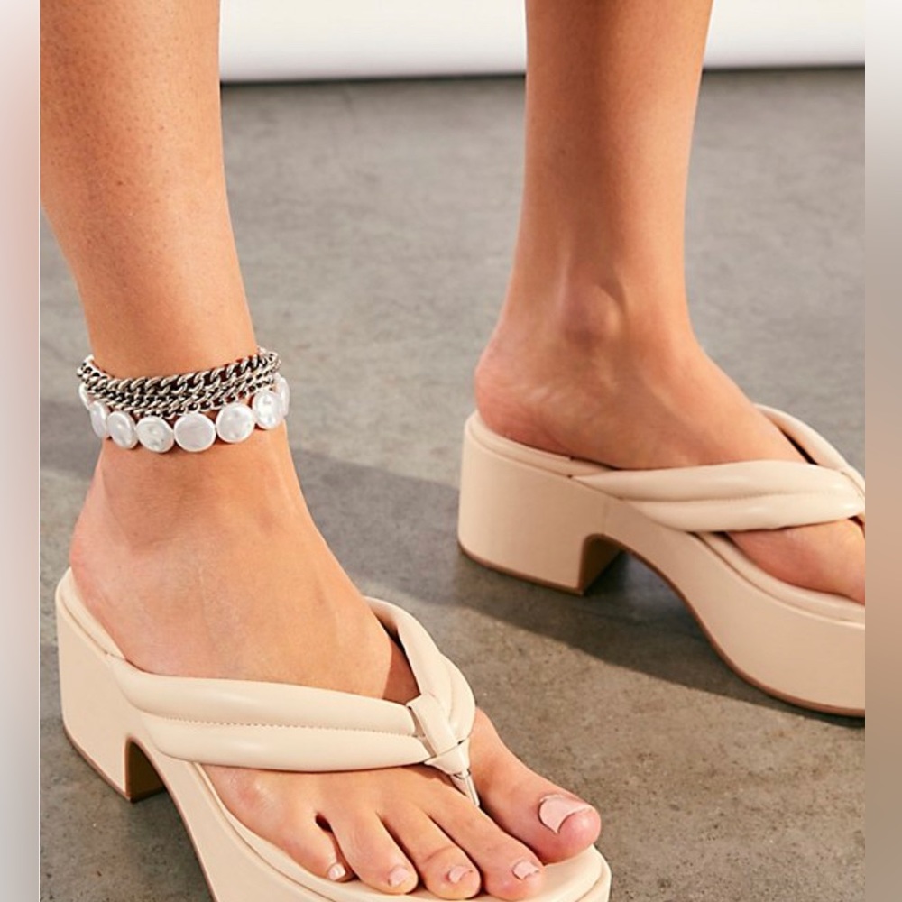 Freepeope by Jeffrey Campbell Cream Platform Sandals
